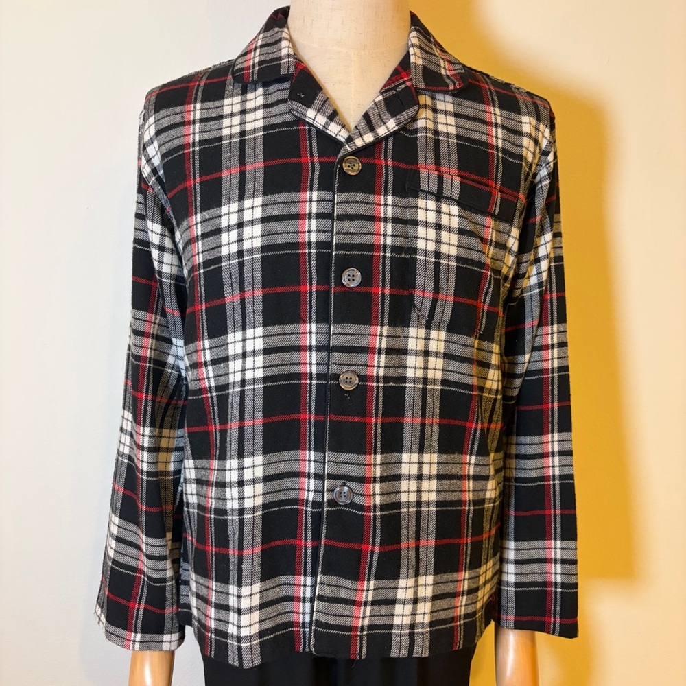 Gioberti Boys Plaid Pajama Shirt Size 16 NWT Black Red White